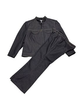 NYGARD 2-Piece Set Designer Grey Business Casual Jacket & Pants Set Womens 16P